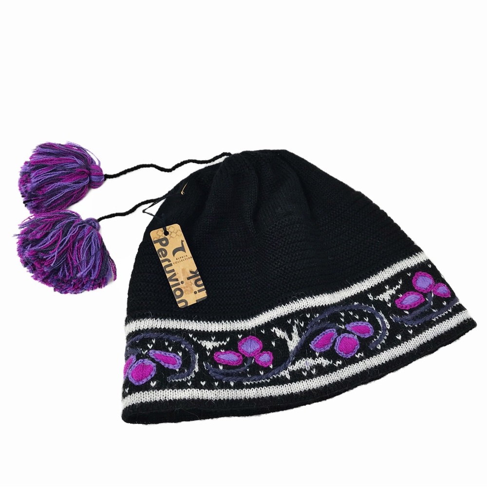 Peruvian Link Alpaca Blend Pom Pom Hat